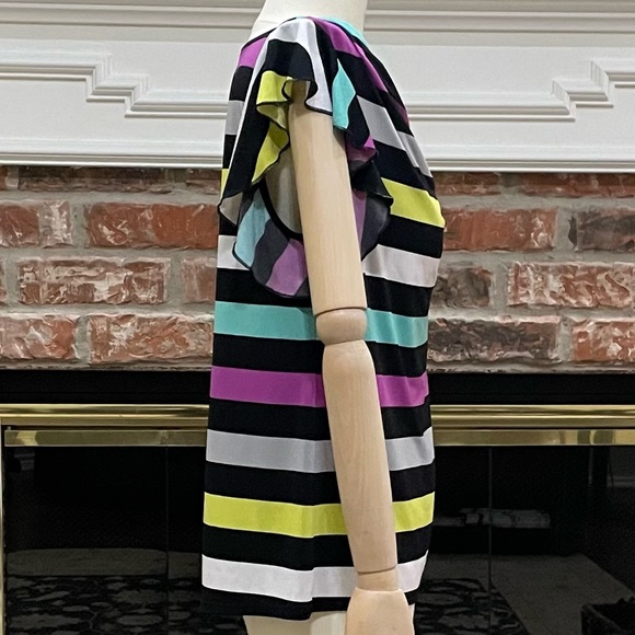 Vintage Y2K neon striped, ruffled top / S / Excellent condition - Picture 4 of 12